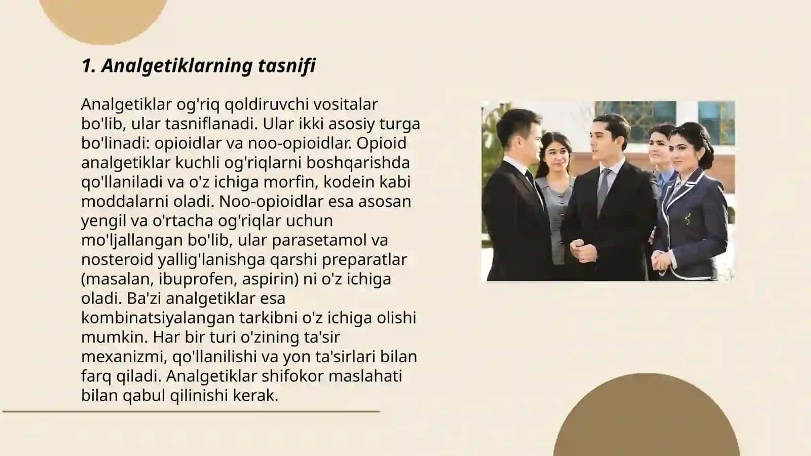 Markaziy asab tizimiga ta'sir qiladigan vositalar.Analgetiklar 3