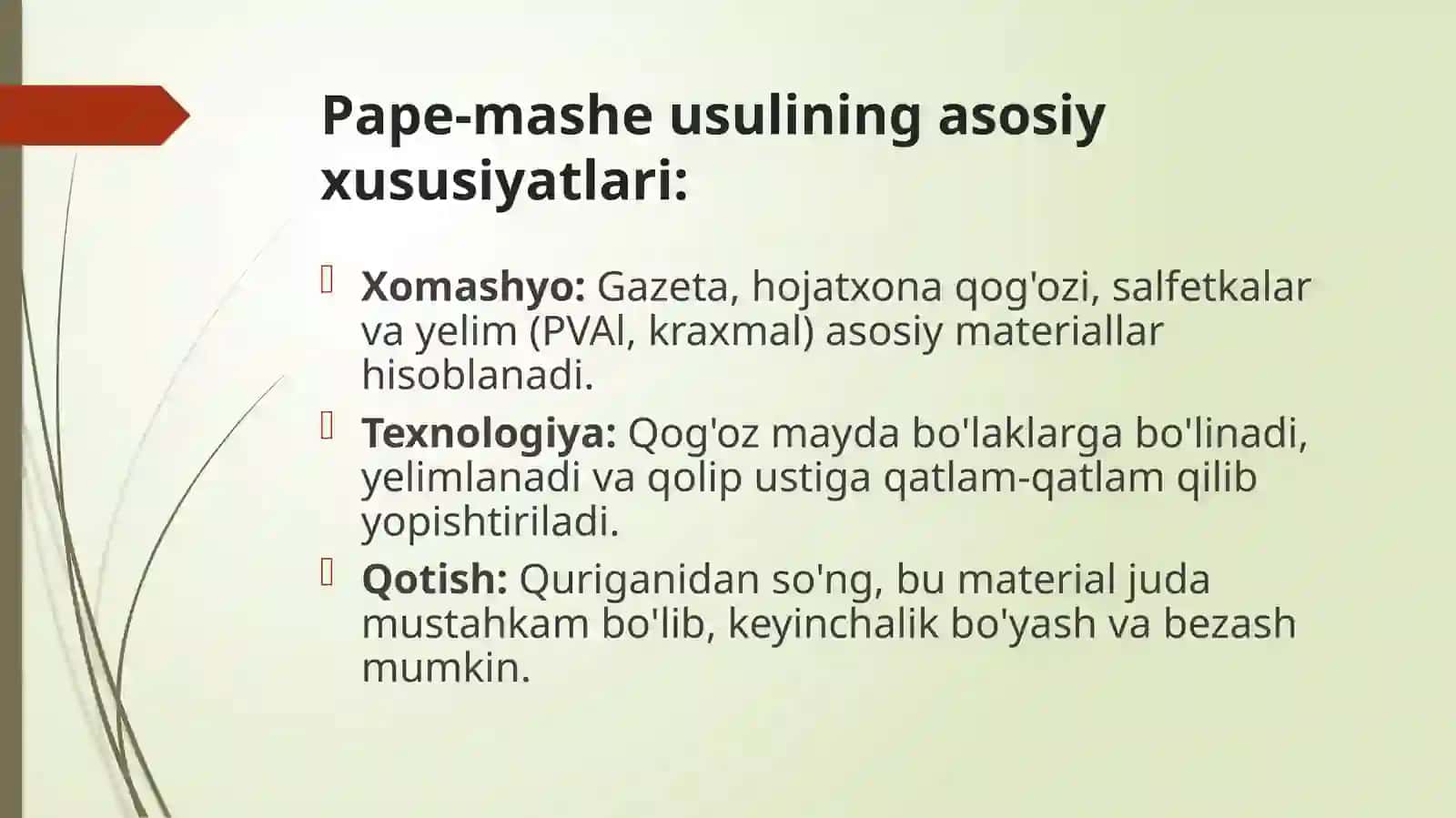 Pape mashe ishlarini tayyorlash 3