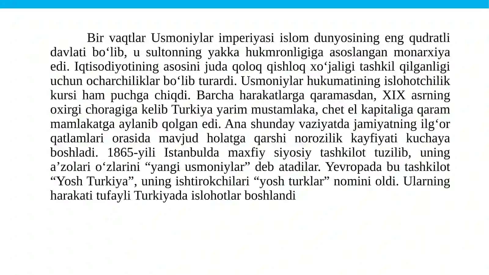Islom sivilizatsiyasi mamlakatlari da anʼanaviylik va islohotchilik oʻrtasidagi kurash 3