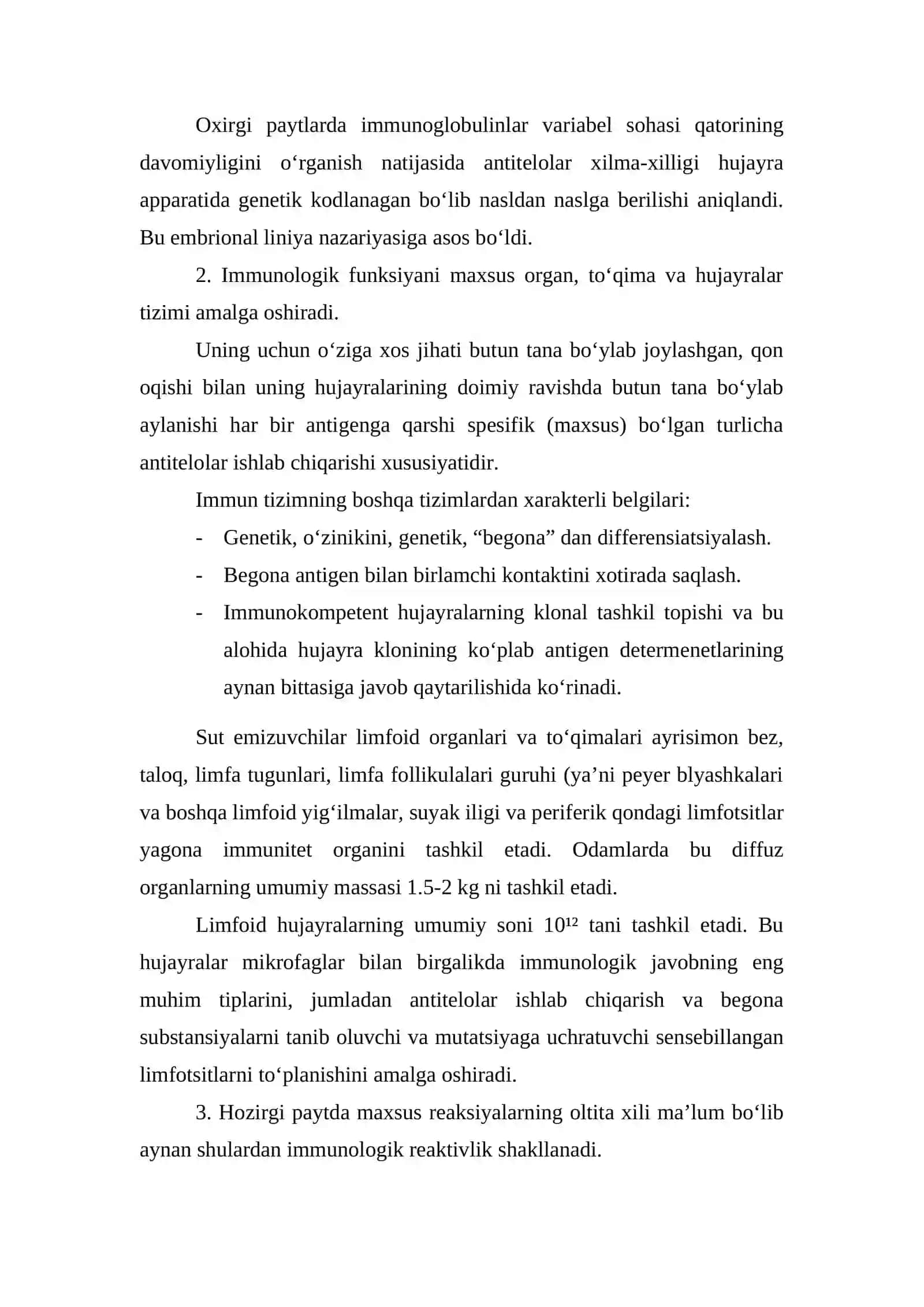 Immun tizim va immunologik reaktivlik 3