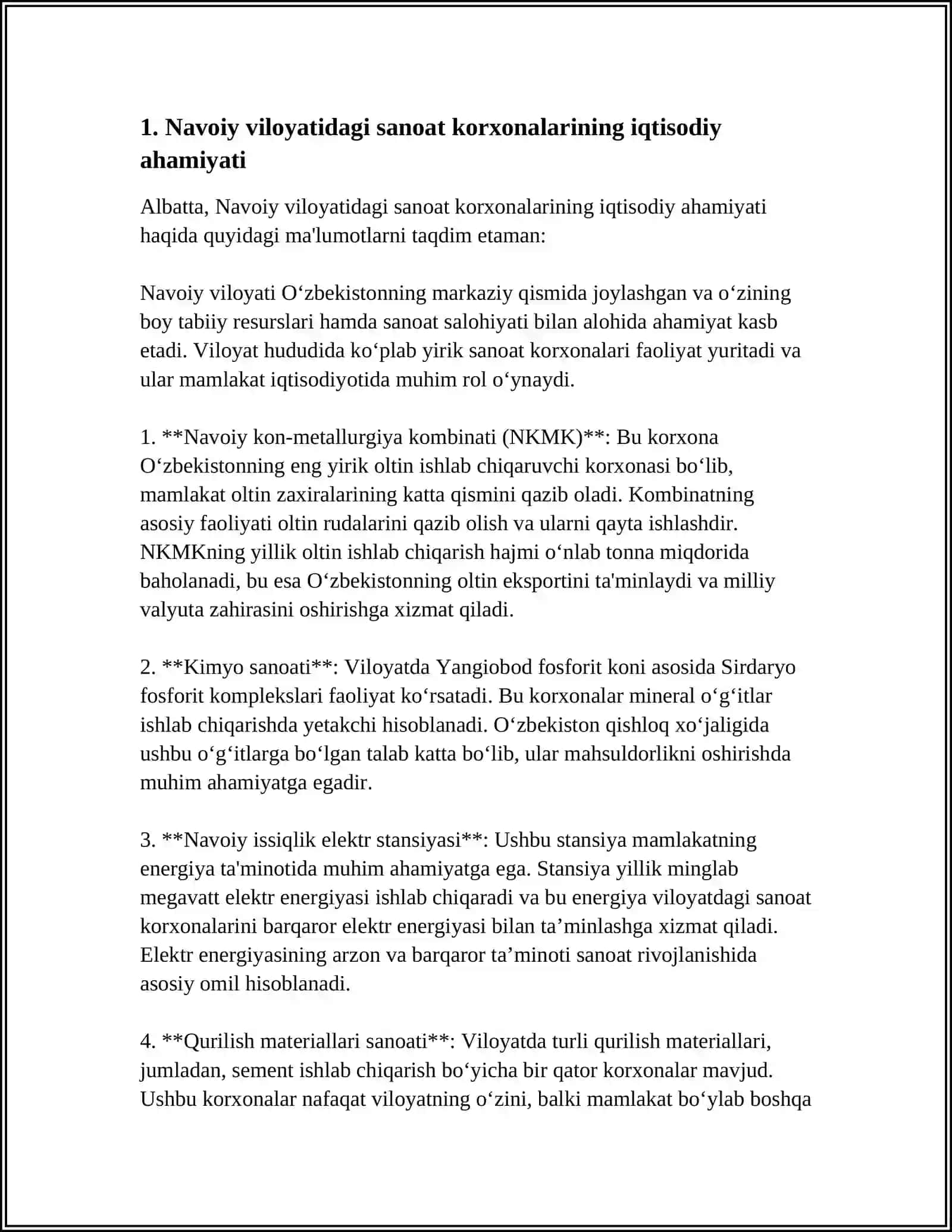 NAVOIY VILOYATIDA FAOLIYAT KO‘RSATAYOTGAN SANOAT KORXONALARI 3