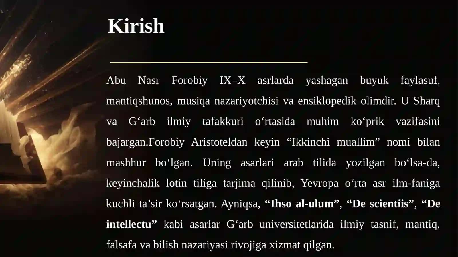 Abu Nasr Forobiyning lotin tiliga tarjima qilingan asarlari va ularning fan tarixidagi 3