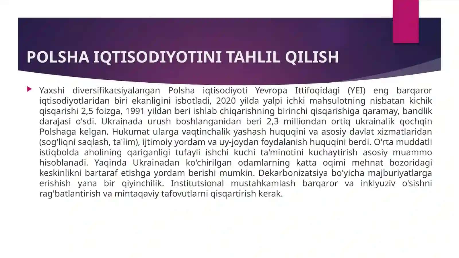 POLSHA IQTISODIYOTINITAHLIL QILISH 3