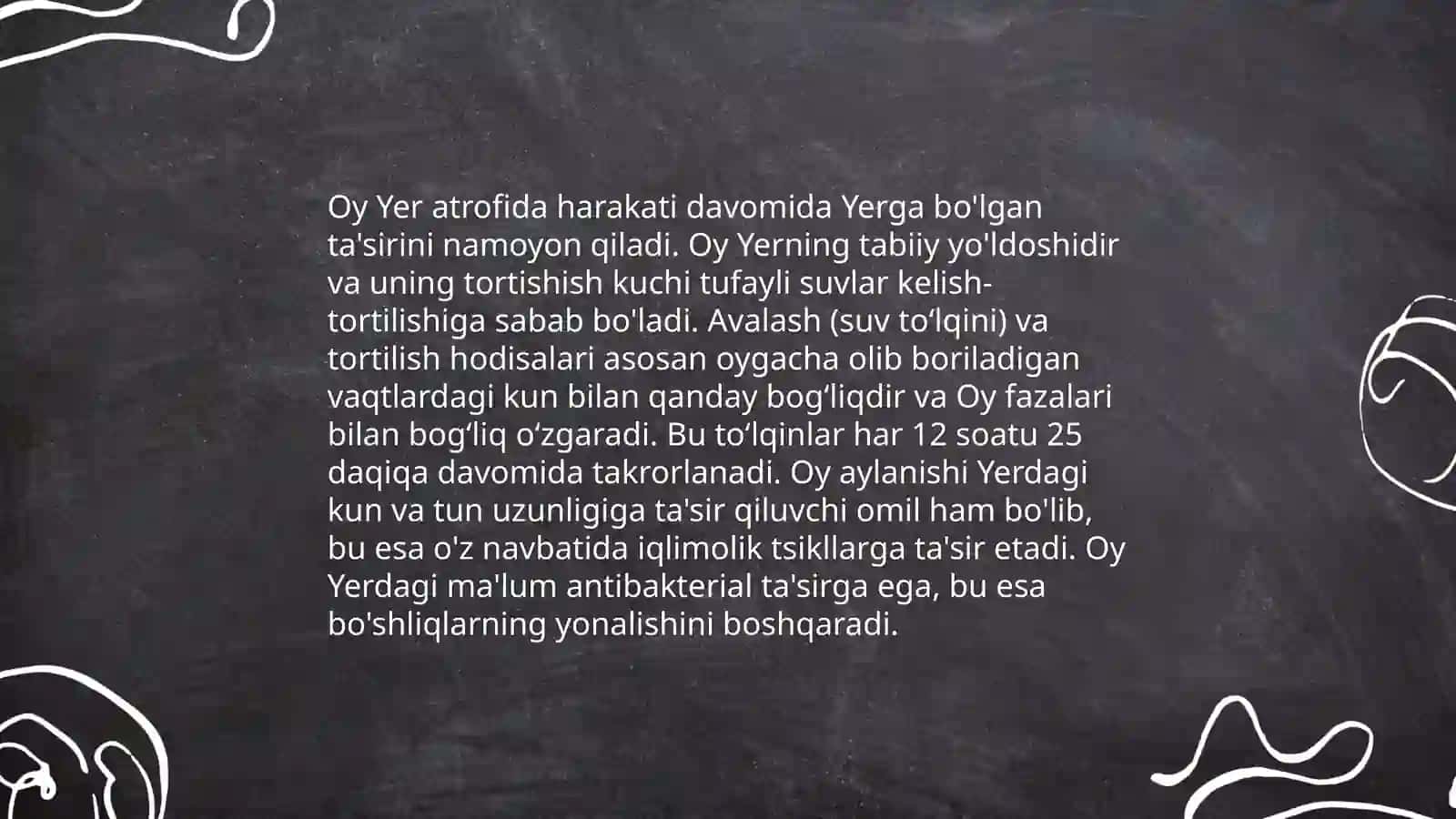 Oyning yer aylanishiga ta'siri 3