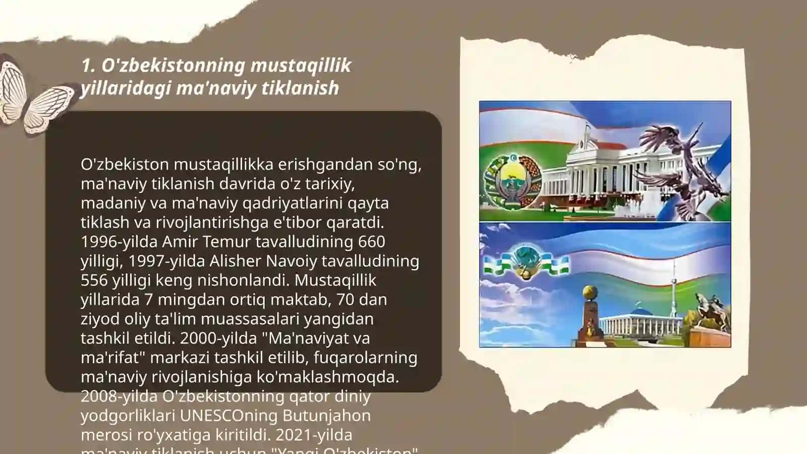 O'zbekistonning mustaqillik yillaridagi ma'naviy tiklanish 3