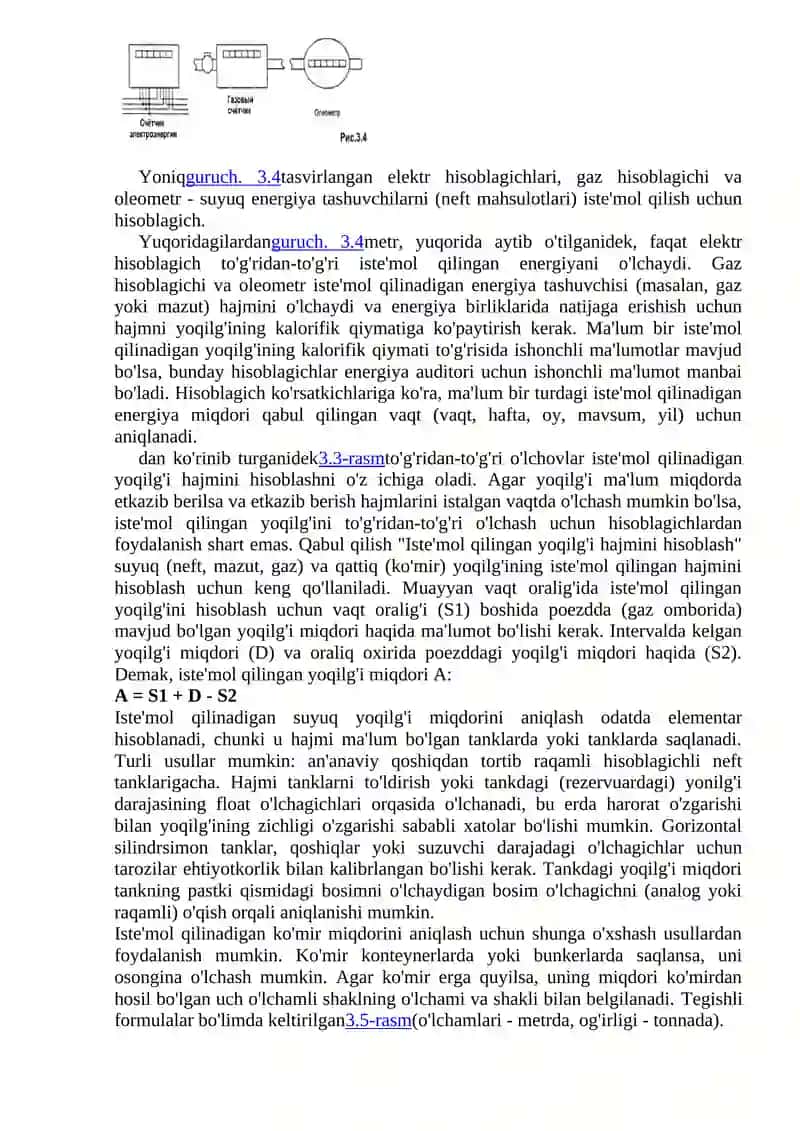 Energiya iste'molini joriy holati. Statistik hisobotlar. 3