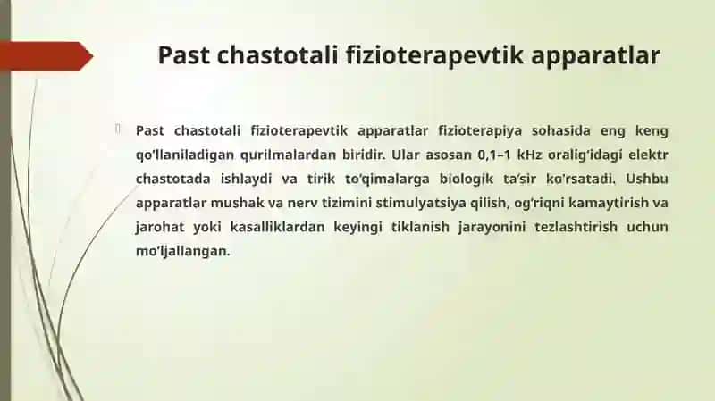 Past va yuqori chastotali fizioterapevtik apparatlar.Ularni ishlashining fizik asoslari 3