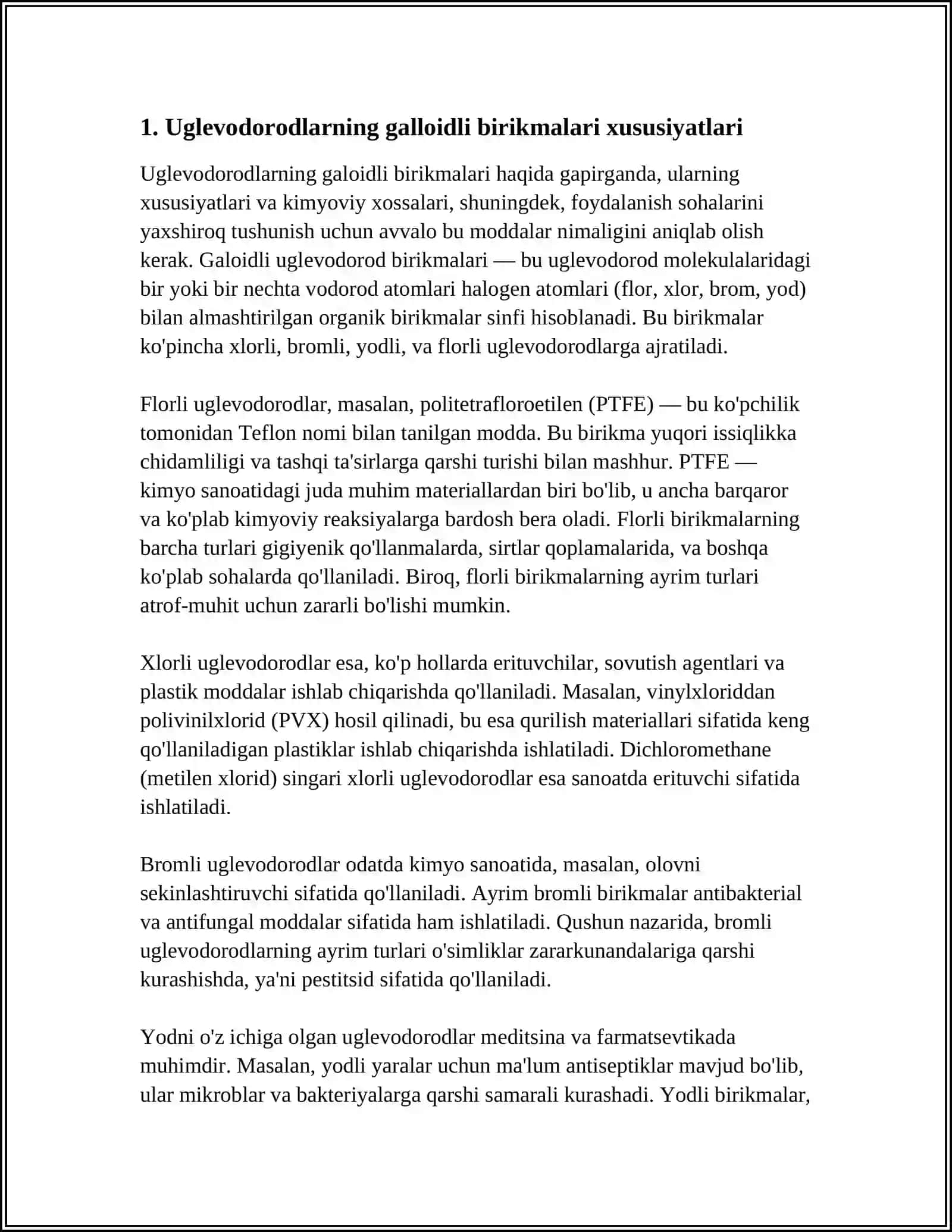 Uglevodorodlarning galloidli birikmalari 3