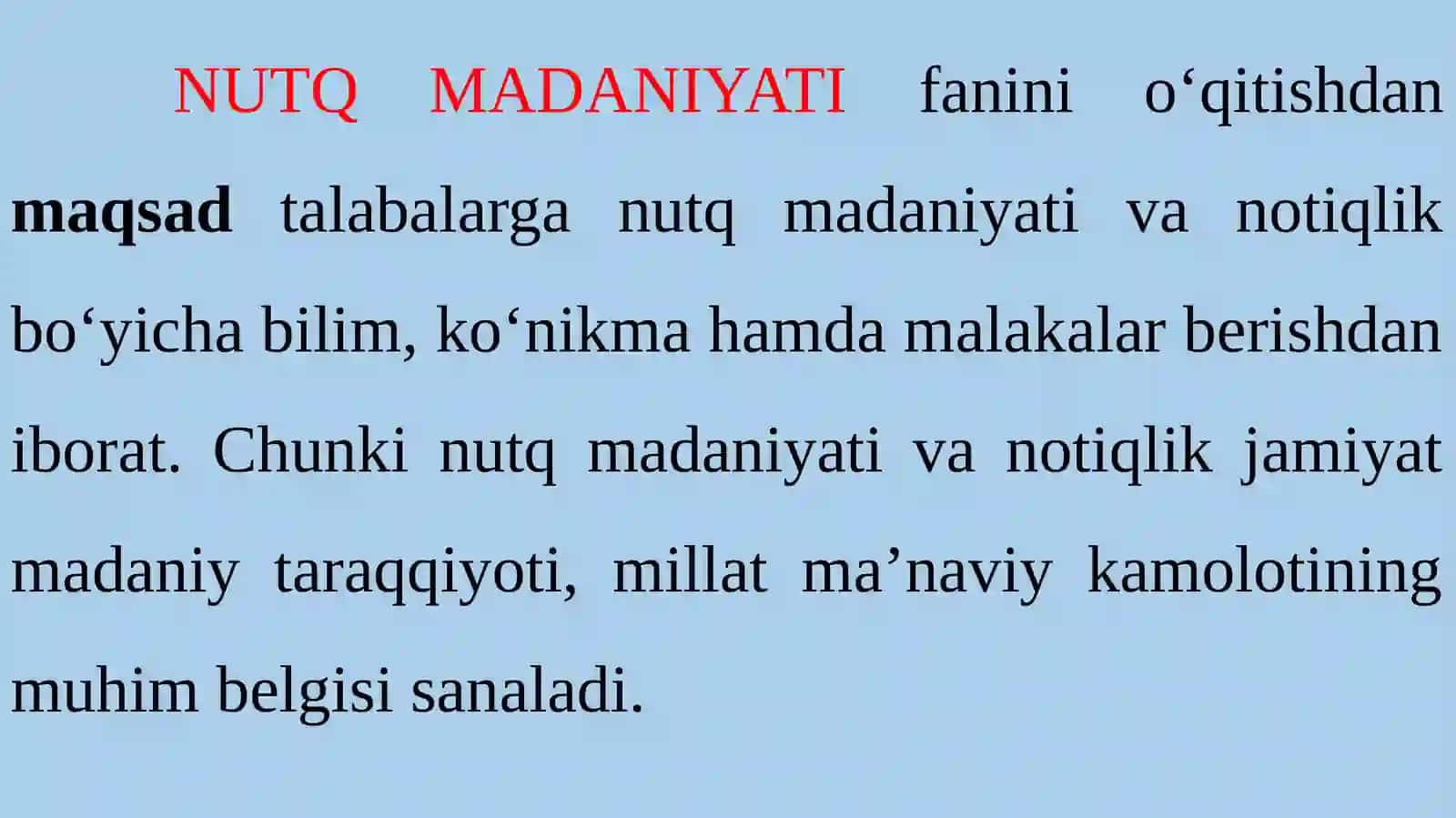 O'qituvchi nutq madaniyati kursining maqsadi va vazifalari 3