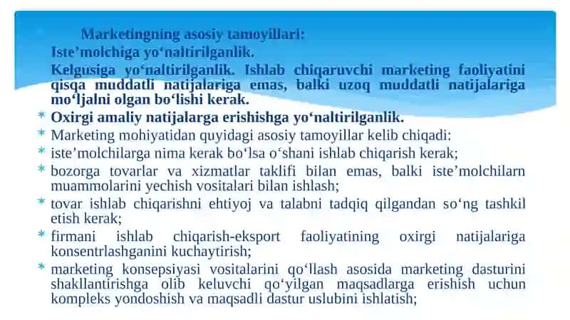 MARKETINGFUNKSIYALARI, VAZIFALARIVATAMOYILLARI 3