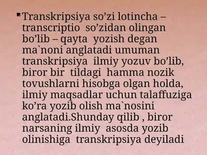 Transkripsiya va Shevagaoid matnlarni yozish va o'qish 3