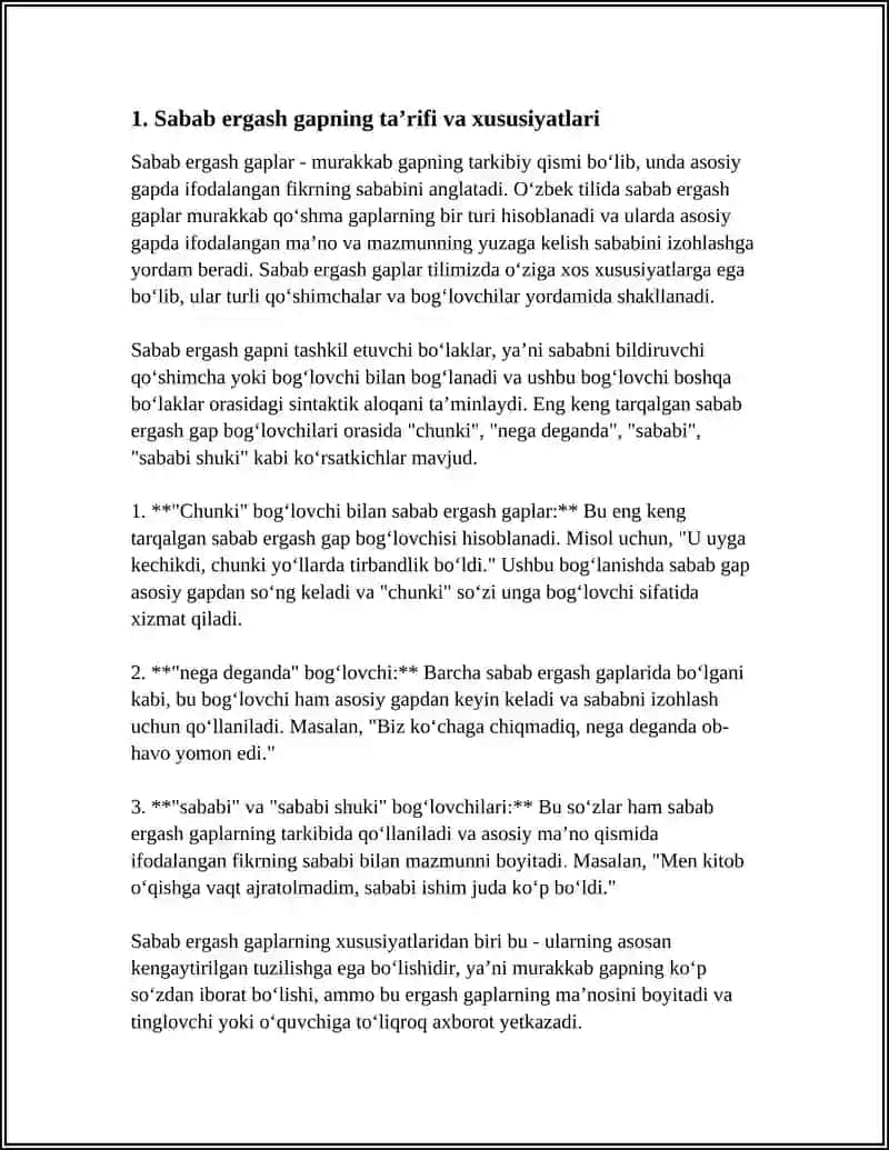 O'zbek Tilida Sabab va Maqsad Ergash Gapli Qo'shma Gaplar 3
