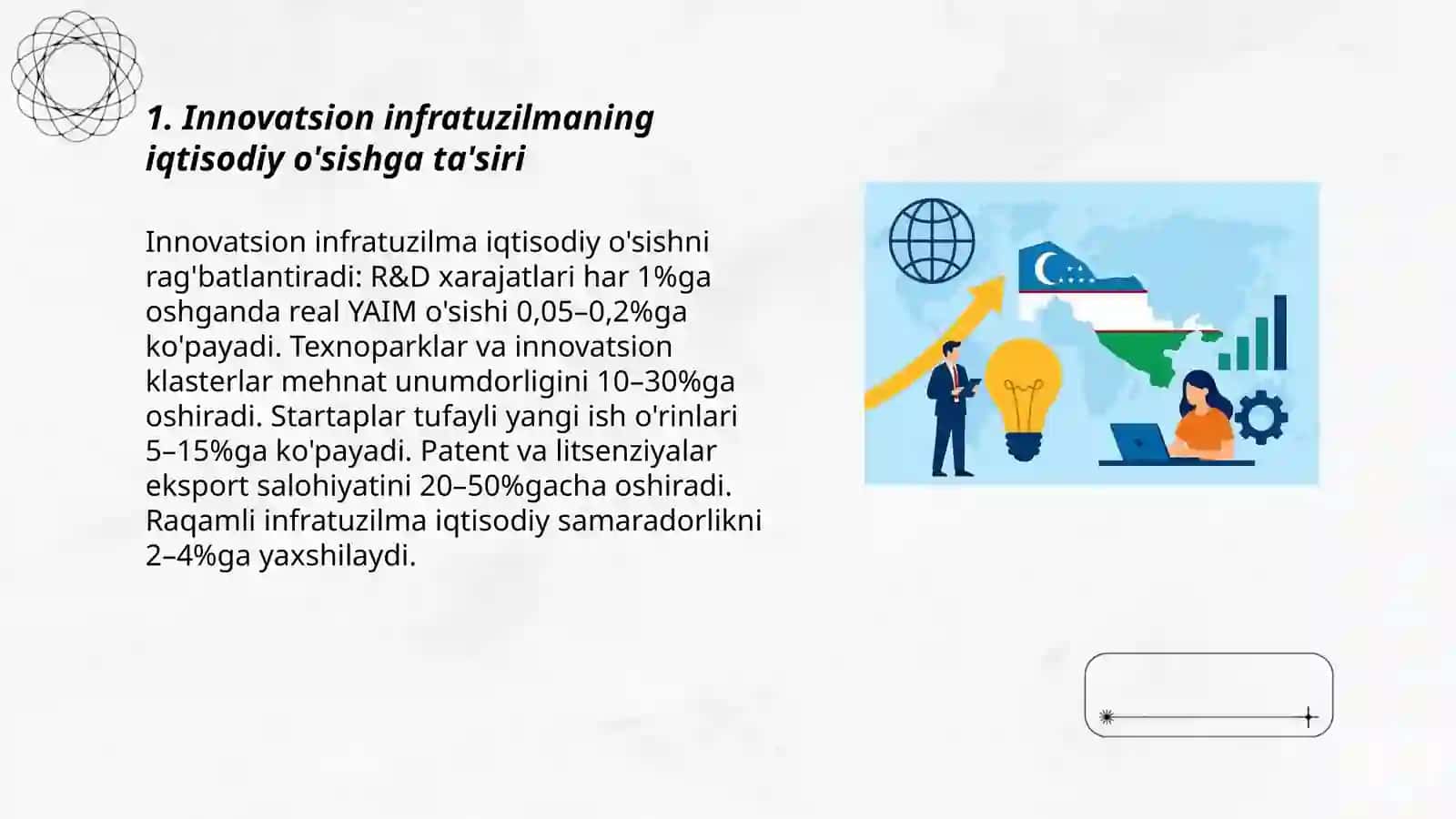 Innovatsion infratuzilma iqtisodiy rivojlanishning omili 3