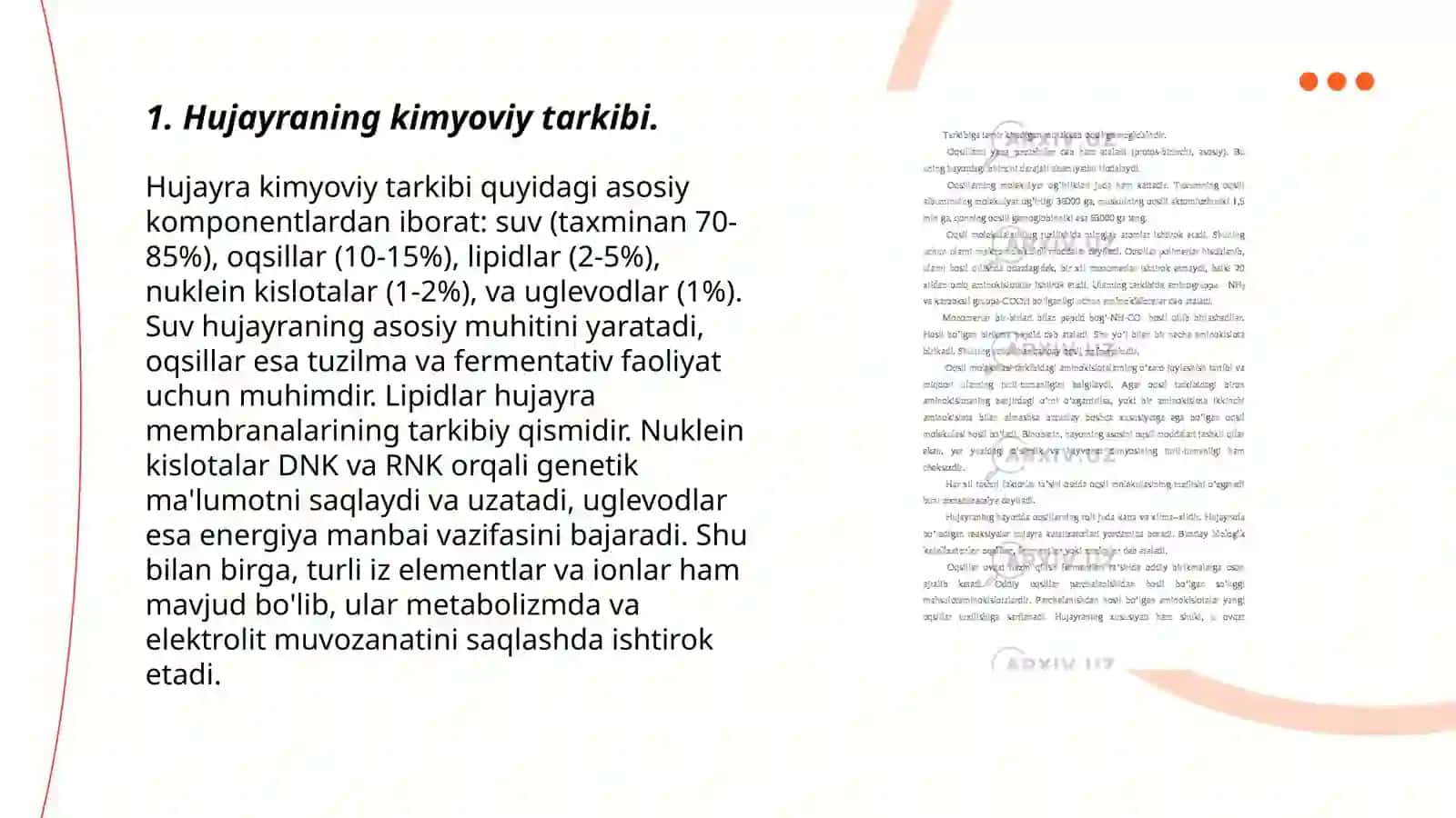 Hujayraning kimyoviy tarkibi 3