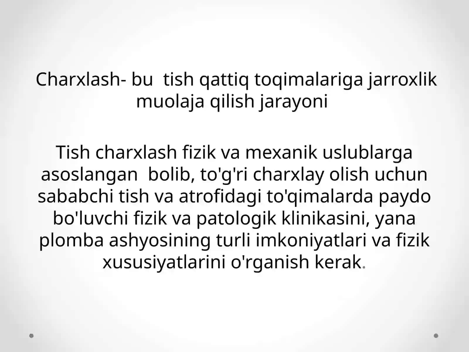 Preklinik restavratsion stomatologiya Tish qattiq to'qimalarini chixlash bosqichlari va tamoyillari 3
