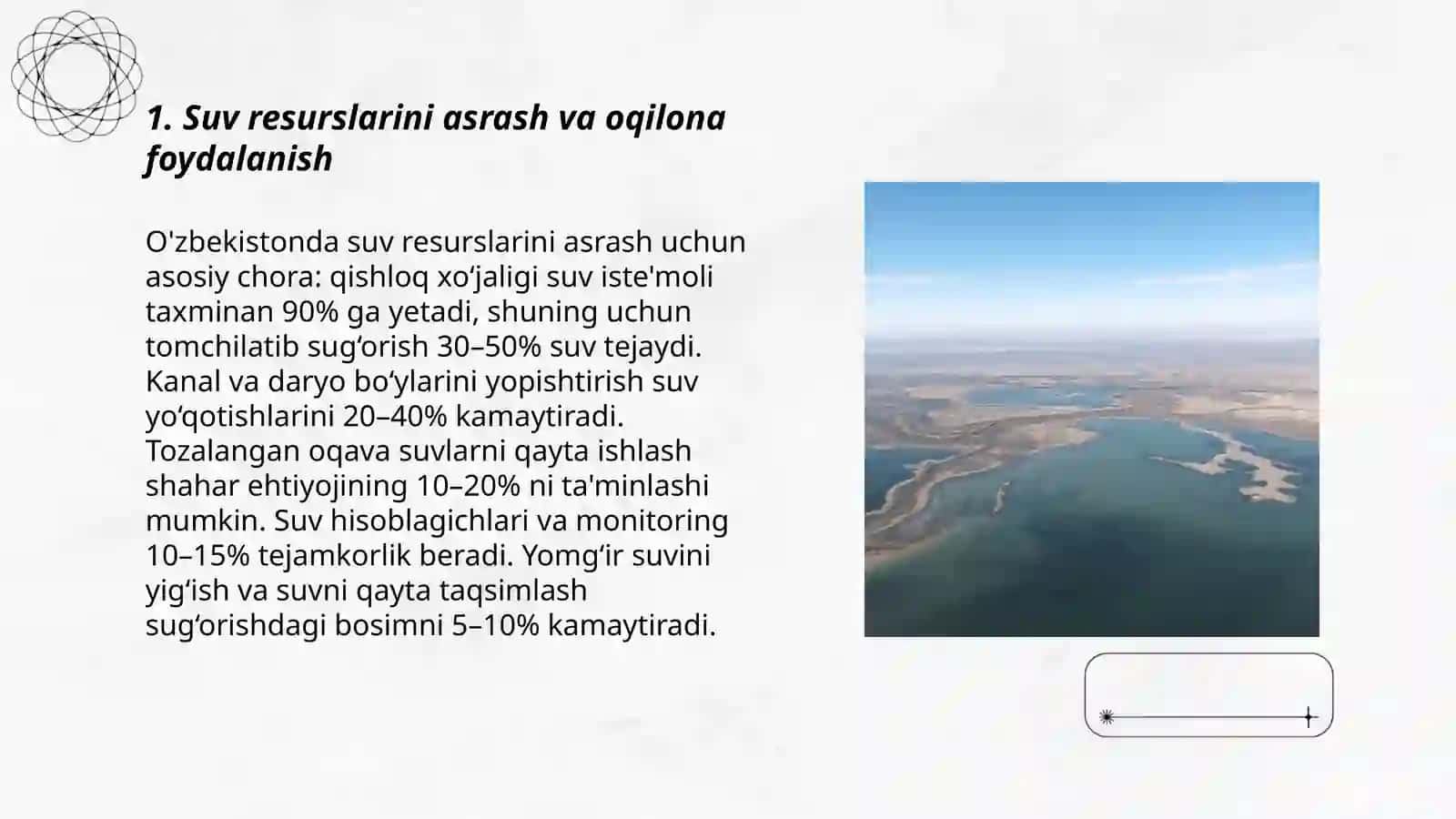 Suv Resurslarini Asrash va Oqilona Foydalanish 3