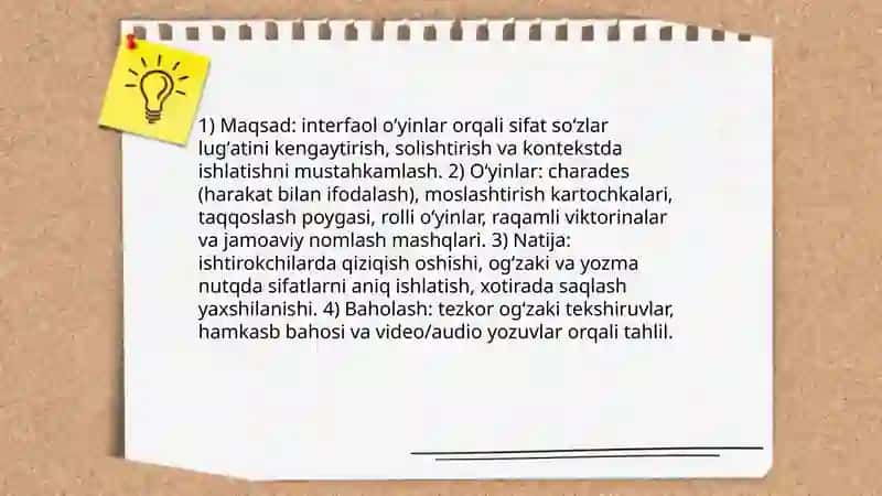 Sifat soʻz turkumini oʻrganishda interfaol usullarni qoʻllash 3