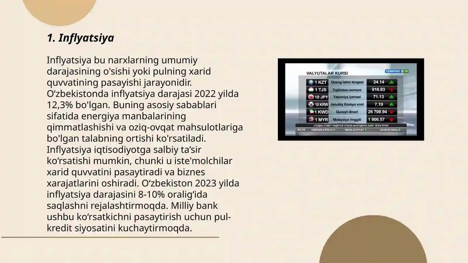 Uzoq muddatda narxlar darajasi va valyuta kursi 3