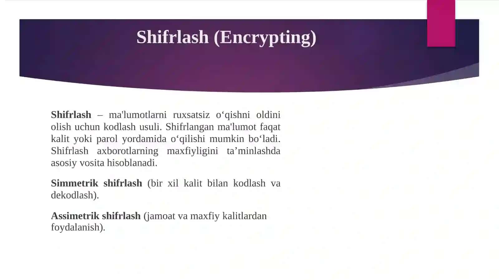 Axborotlarni himoyalash usullari 3