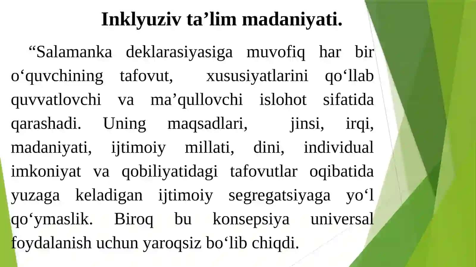 INKLYUZIV TA’LIMNING VUJUDGA KELISHI VA RIVOJLANISHI 3