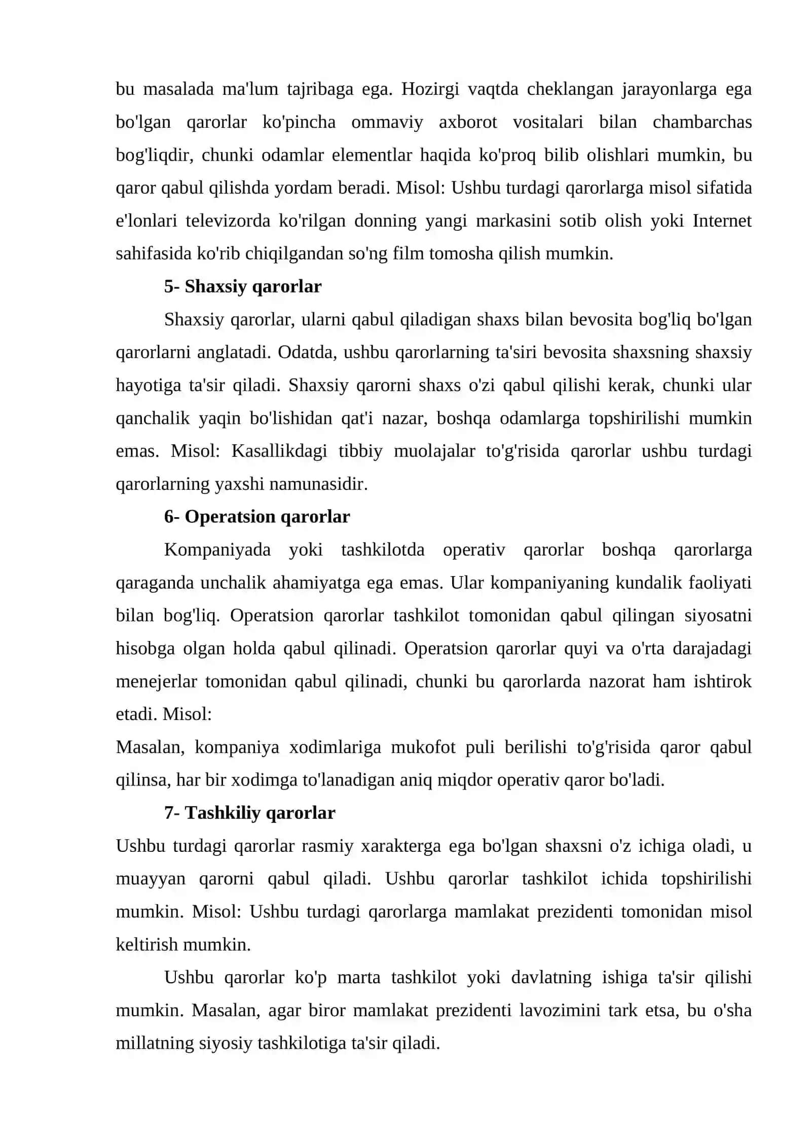 Kreativ fikrlashning o'rni qarorlarni qabul qilishda 3