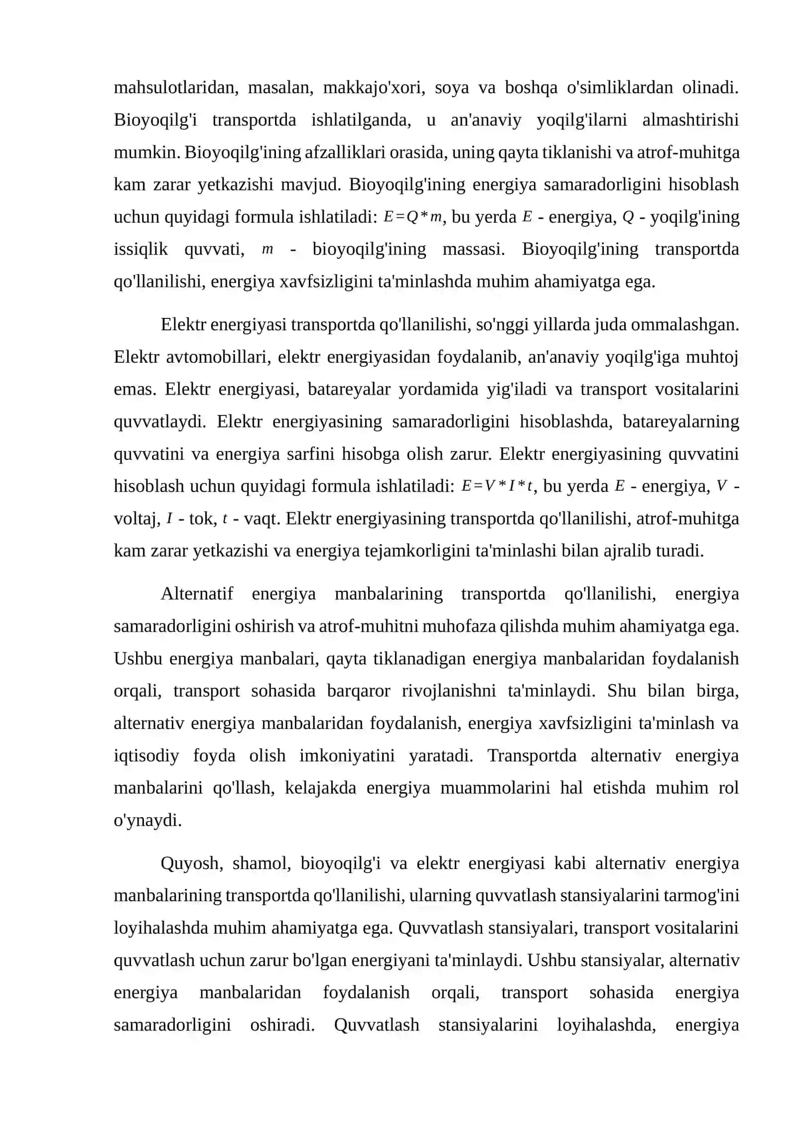 Alternatif energiya manbalarida ishlovchi trasportlar uchun quvvatlash stansiyalarini tarmog'ini loyihalash 3