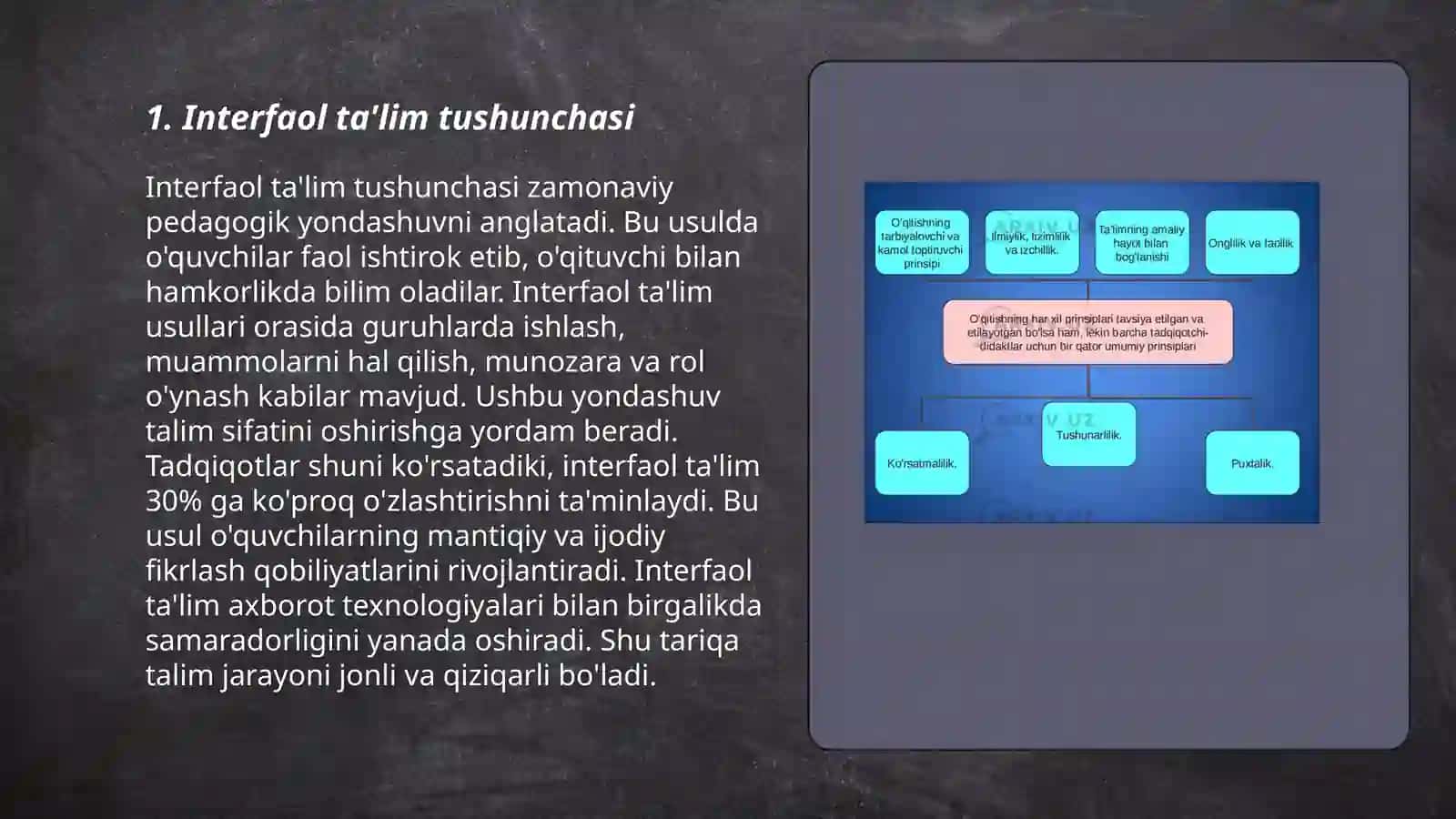 Interfaol ta‘limning asosiy tamoyil, shakl va omillari 3