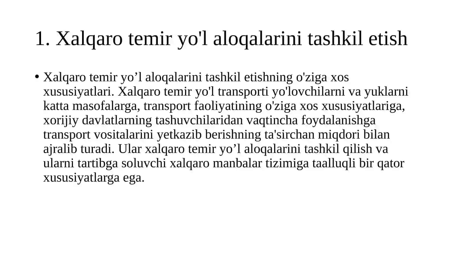 UZOQ MASOFAGA QATNOVCHI YO’LOVCHILARNI TASHISHNI TASHKIL ETISH 3