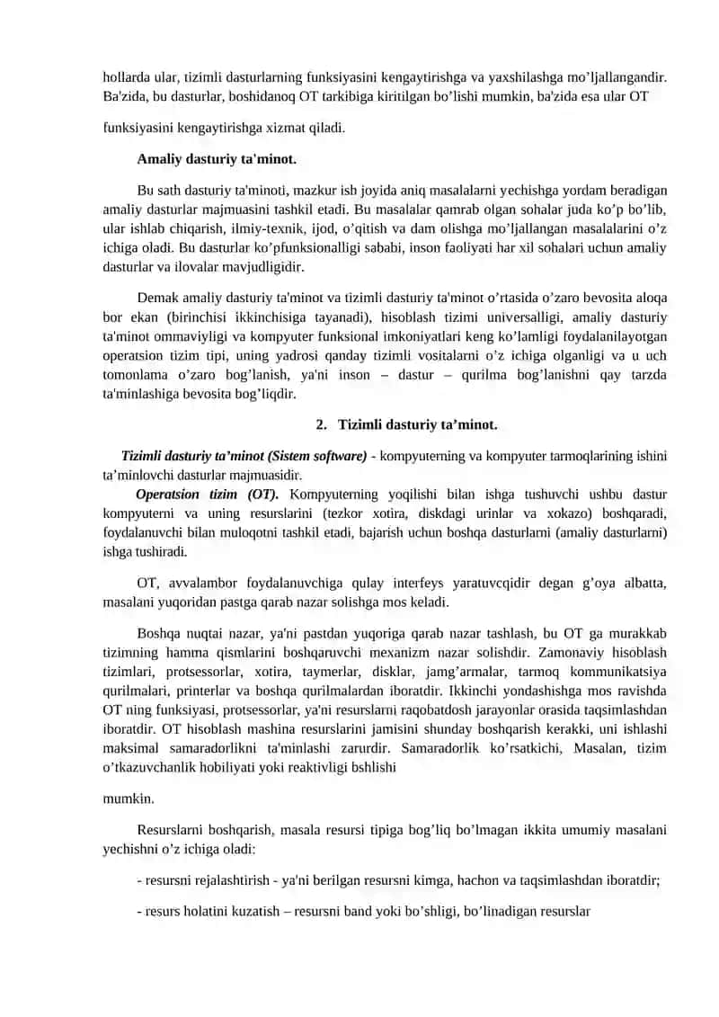 Zamonaviy kompyuterlarning dasturiy ta’minoti 3