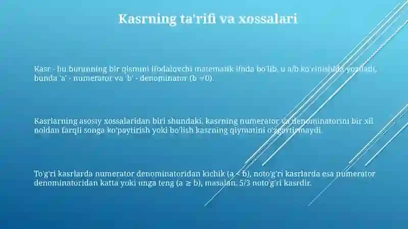 Sonningkasrqismivakasrgako'rasonnitopishgadoirmasalalaryechish 3
