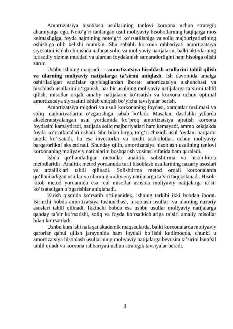 Amortizatsiya hisoblash usullarning moliyaviy natijalarga taʼsiri 3