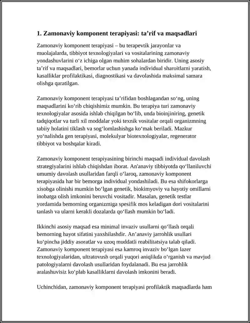 ZAMONAVIY KOMPONENT TERAPIYASINING ASOSIY TAMOYILLARI 3