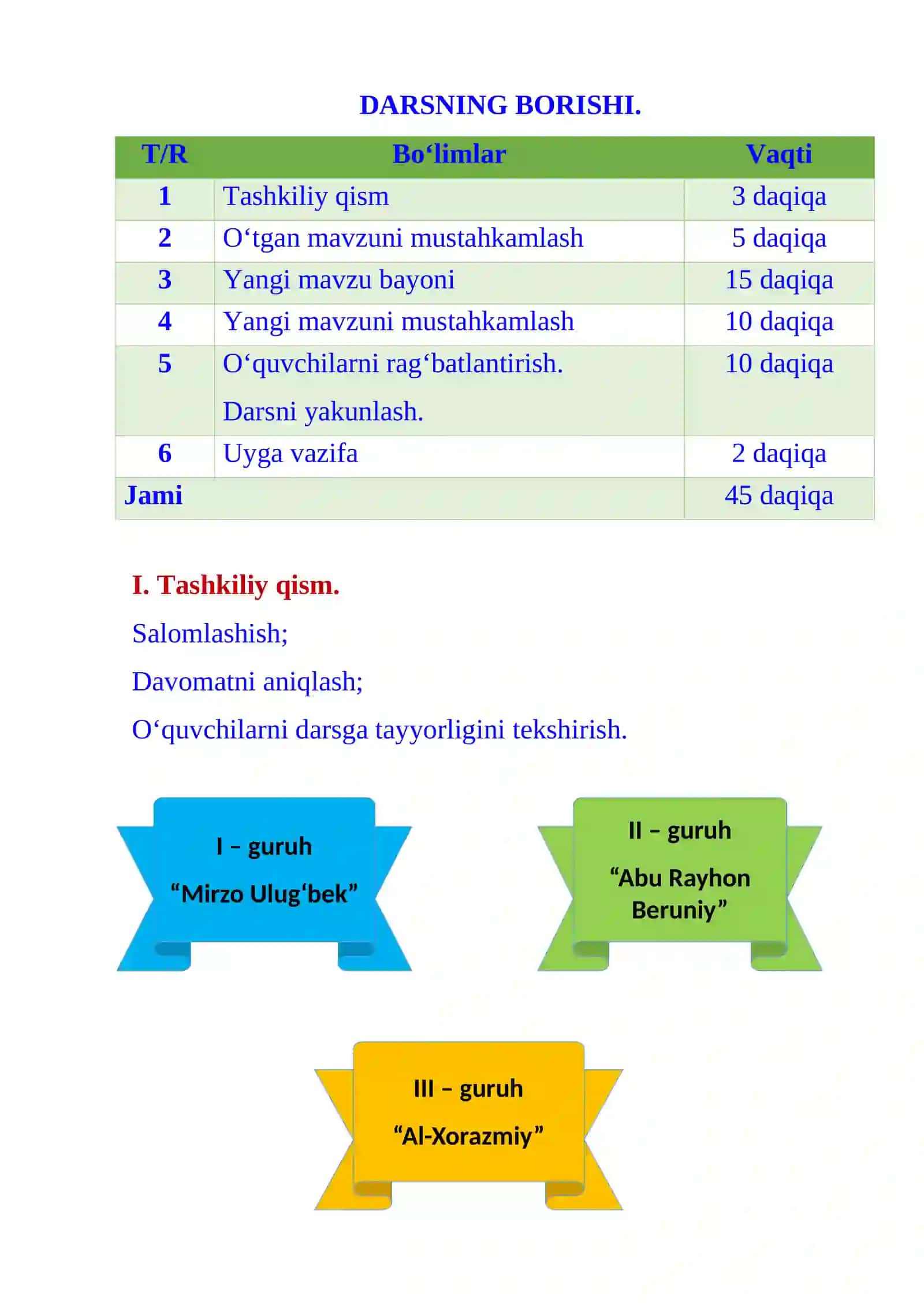 3-sinf matematika fanidan Yuz birliklari 3-chorak uchun dars ishlanma 3