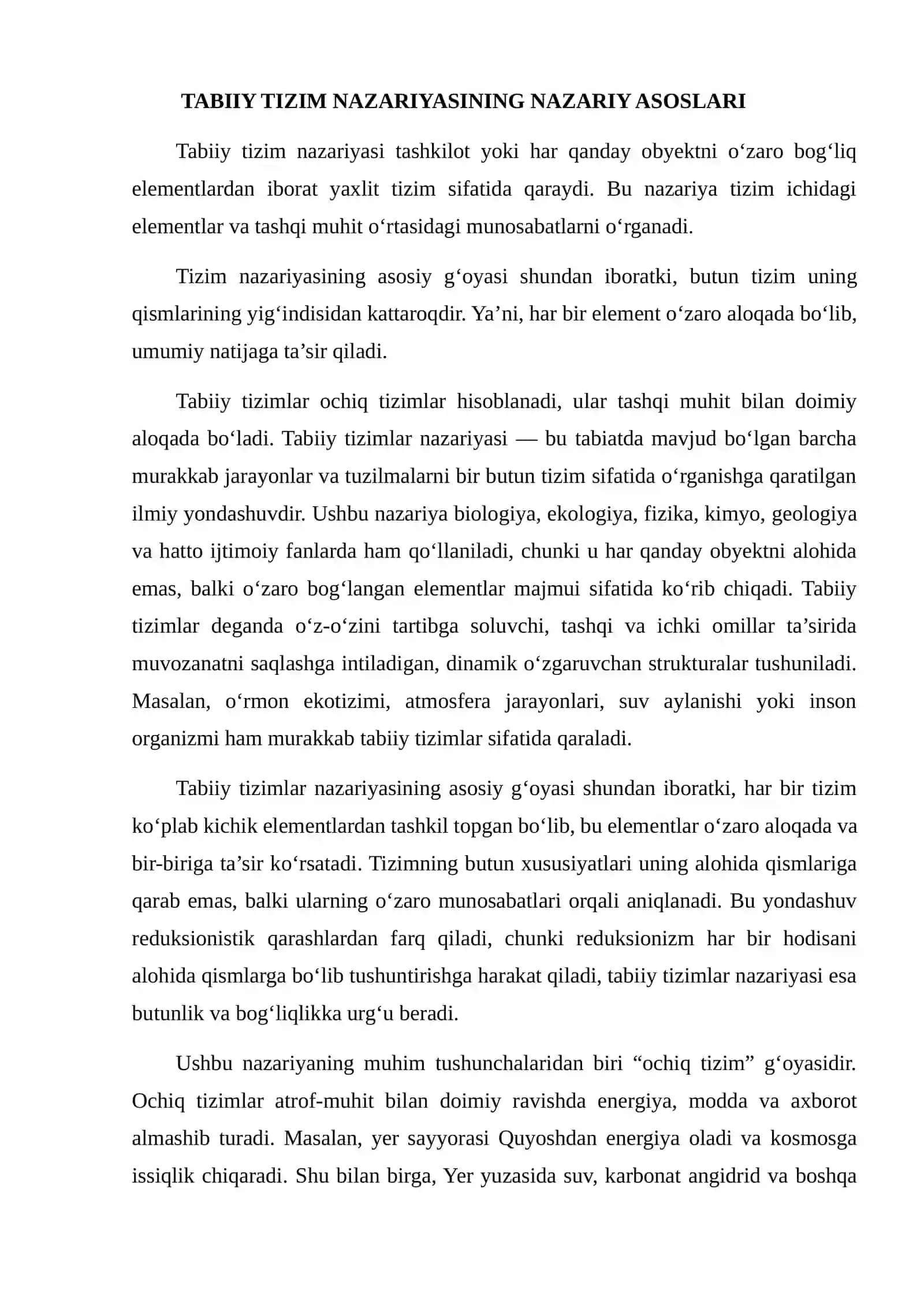 TABIIY TIZIM NAZARIYASI VA MENEJMENT AMALIYOTDA QO‘LLANILISHI 3