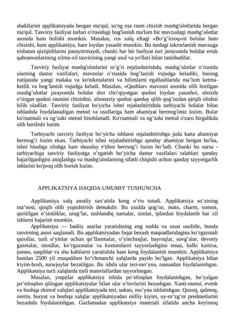 Turli yoshdagi bolalar guruhida applikatsiya ishlarini tashkil etish 3