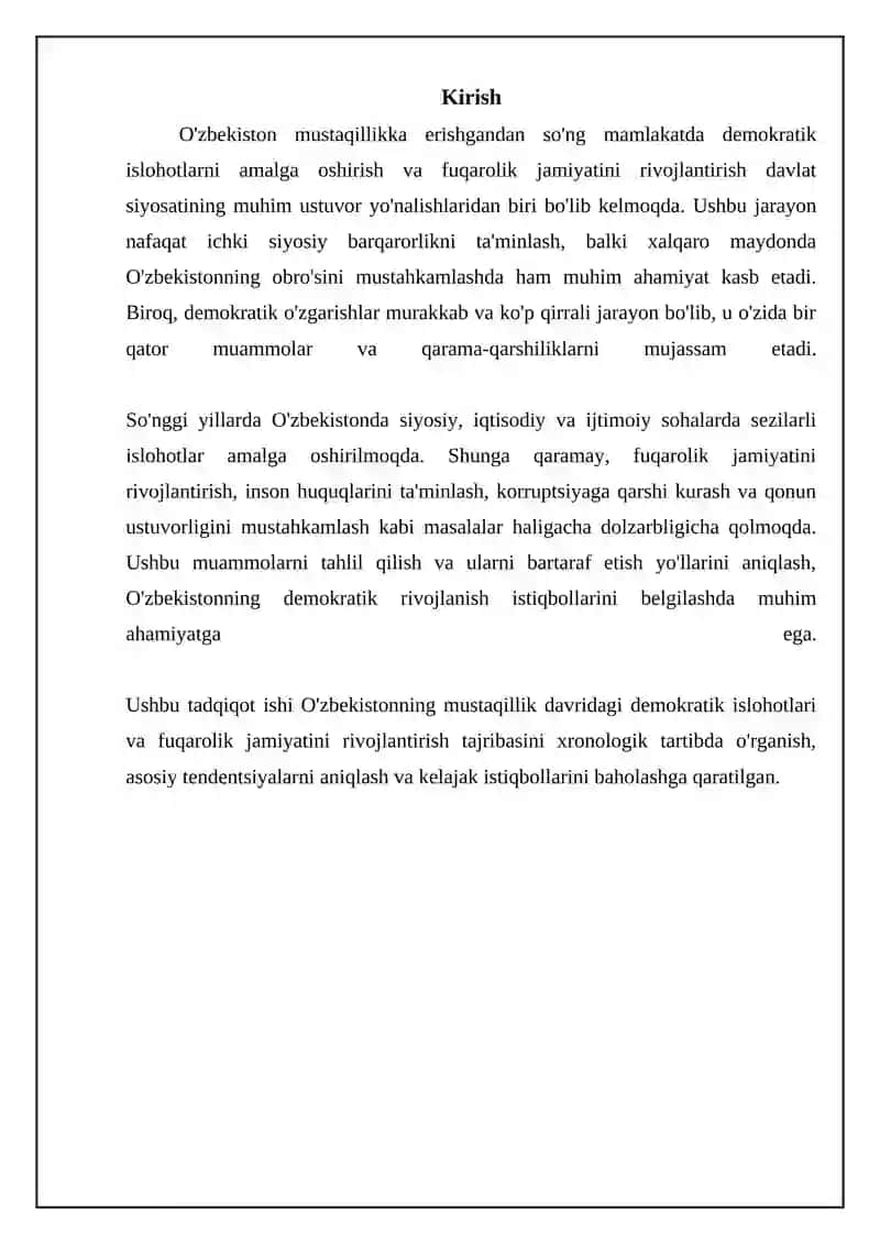 O‘zbekistonning Eng Yangi Tarixi: Demokratik Islohatlar va Fuqarolik Jamiyati 3
