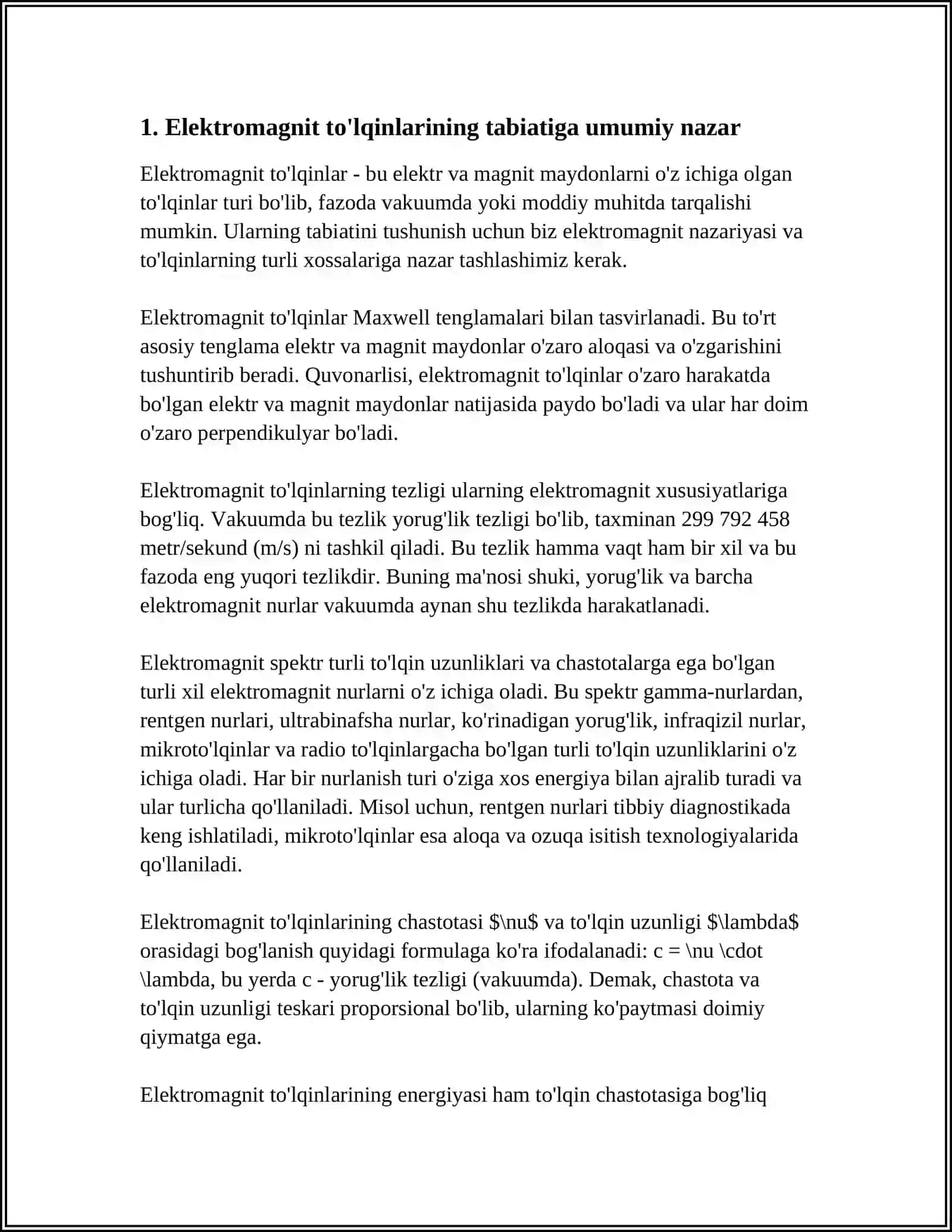 ELEKTROMAGNIT TO'LQINLARI BILAN TA'SIR ETISH. MIKROTO'LQINLI VA DETSIMETR TO'LQINLI TERAPIYA 3