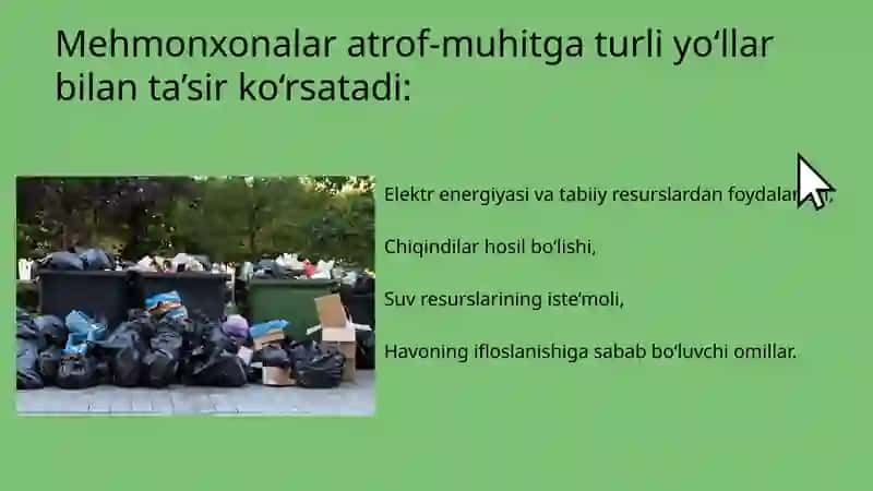Mehmonxona xo’jaligida ekologik muhitni saqlashga qaratilgan texnologik innovatsiyalar 3