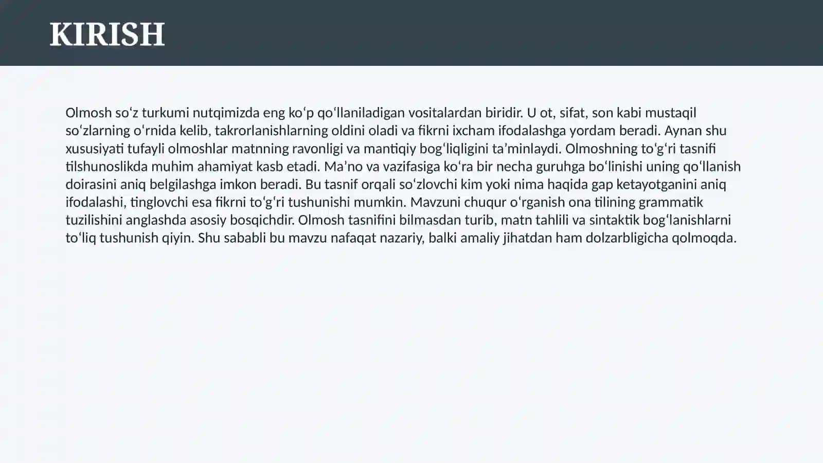 OLMOSH SO’Z TURKUMI VA UNING TASNIFI 3