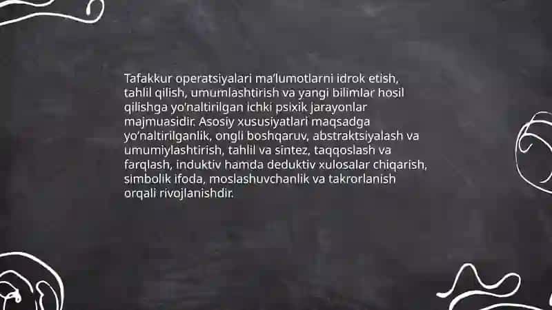 Tafakkur operatsiyalari, tafakkur shakllari turlari 3
