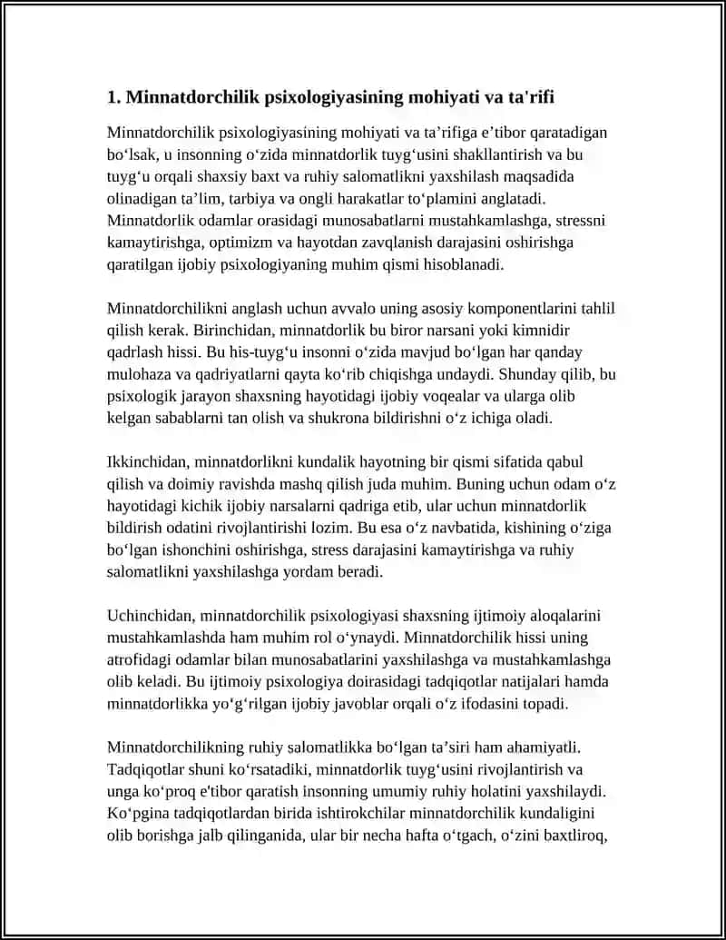 MINNETDORLIK PSIXOLOGIYASI: UNING SHAXSIY BAXT VA RUHIY SALOMATLIKKA TA'SIRI 3