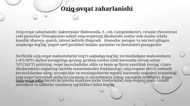 Oziq-ovqat zaharlanishlar va ularning profilaktikasi 3