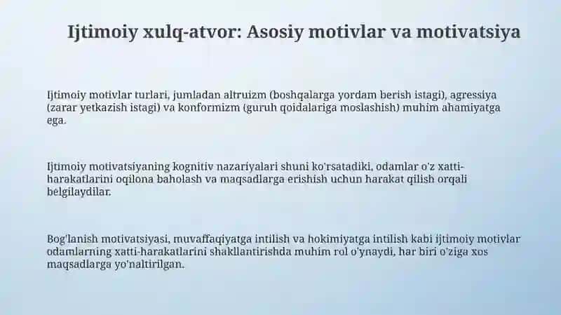 Ijtimoiy xulq motiv va motivatsiyasi 3