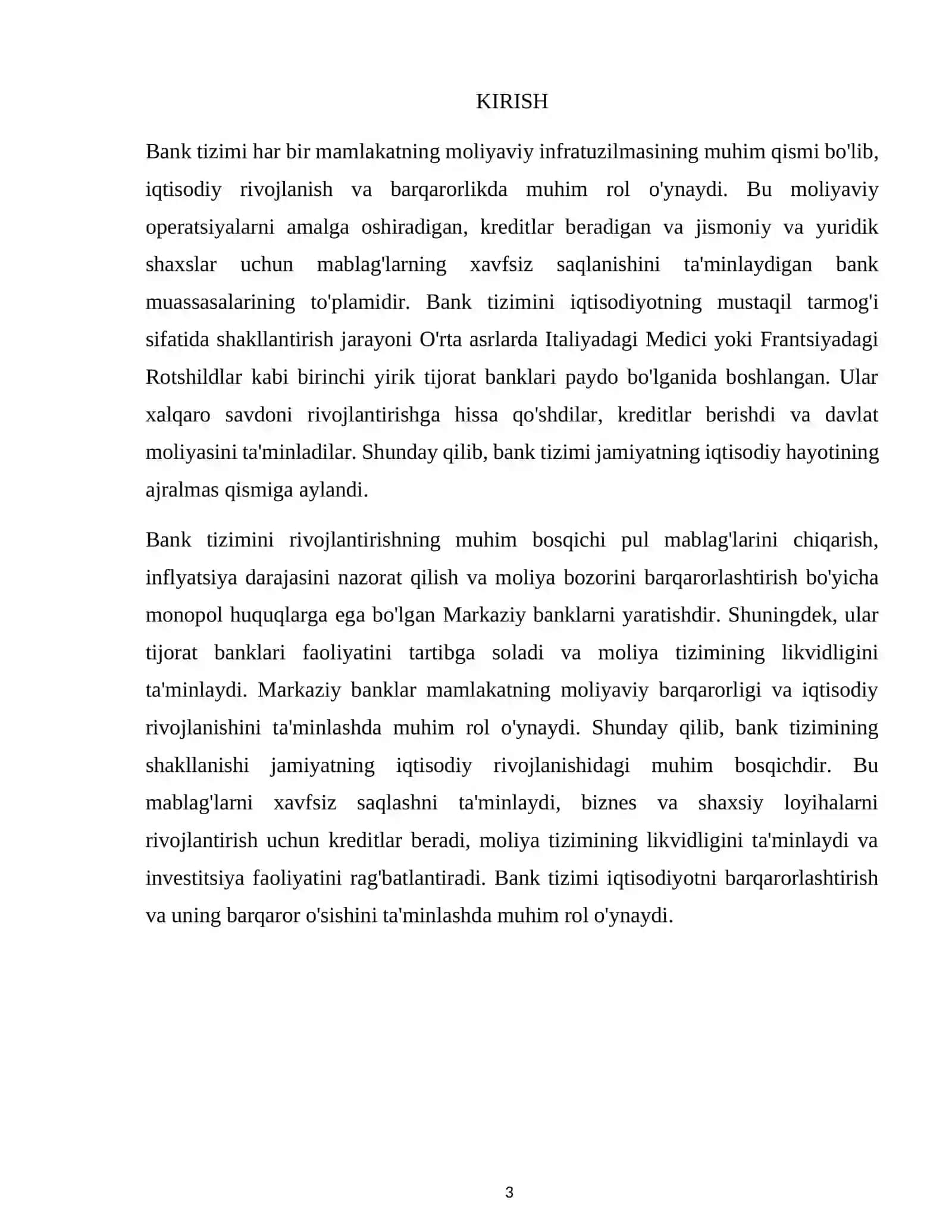 O’zbekistonda bank tizimini takomillashtirish yo’llari 3