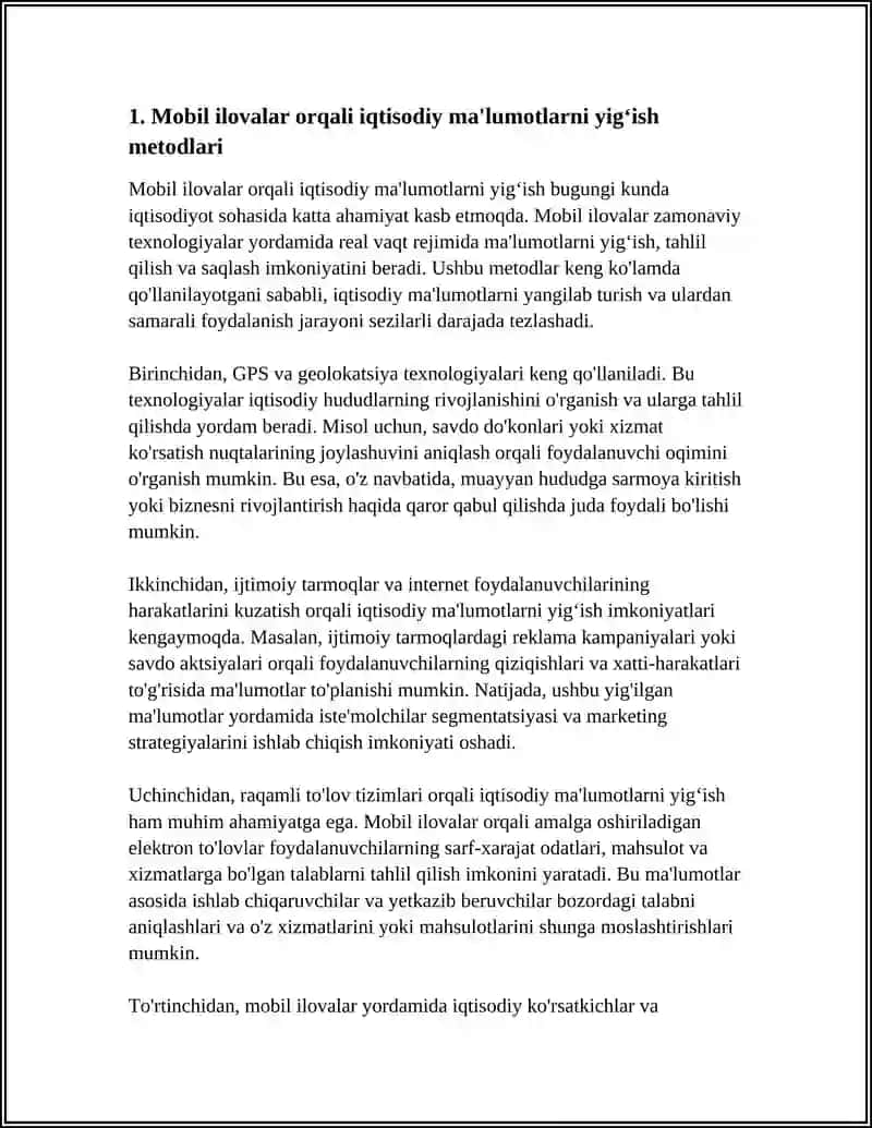 IQTISODIY AXBOROTNI QAYTA ISHLASH UCHUN MOBIL ILOVALARDAN FOYDALANISH 3