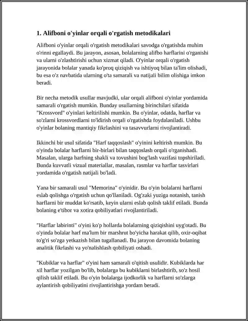 Alifboni o'yinlar orqali o'rgatish metodikalari 3
