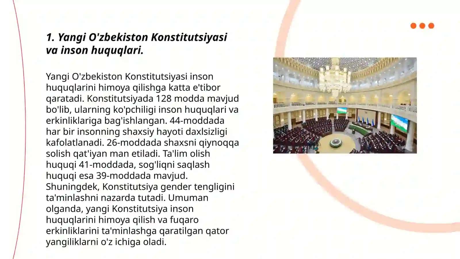 Yangi O'zbekistonda inson haq-huquqlari va erkinliklarini yaratilishi 3