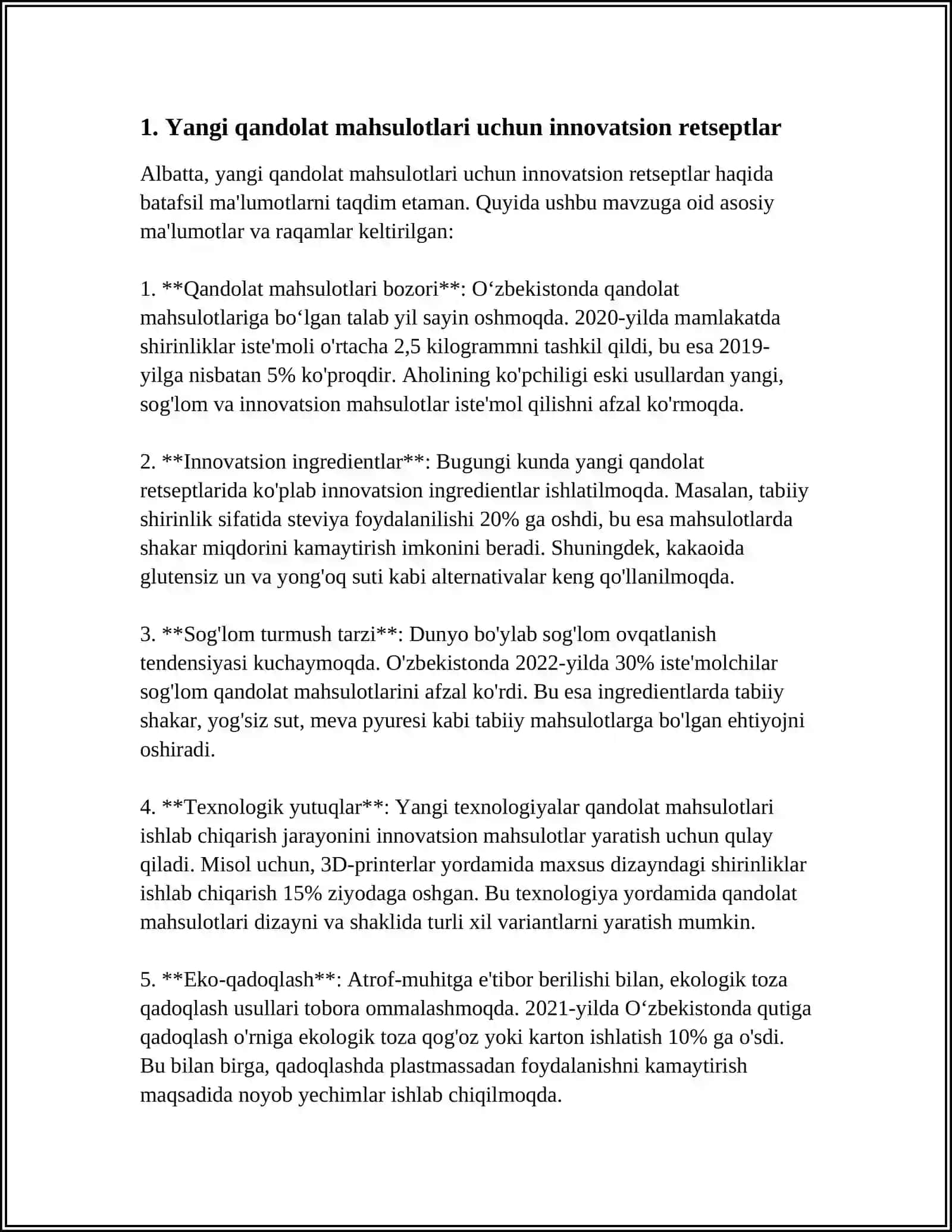 KOMBINATSIYALASHGAN YANGI TURDAGI QANDOLAT MAHSULOTLARI ISHLAB CHIQARISH 3