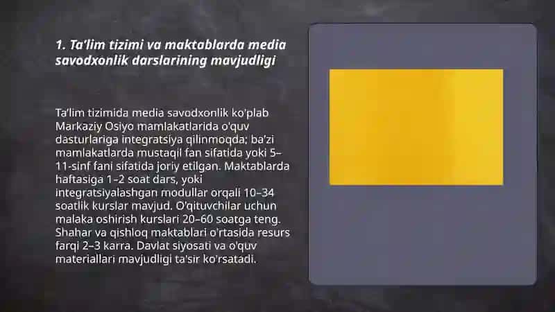 Markaziy Osiyoda media savodxonlik darajasiga ta'sir etuvchi omillar 3