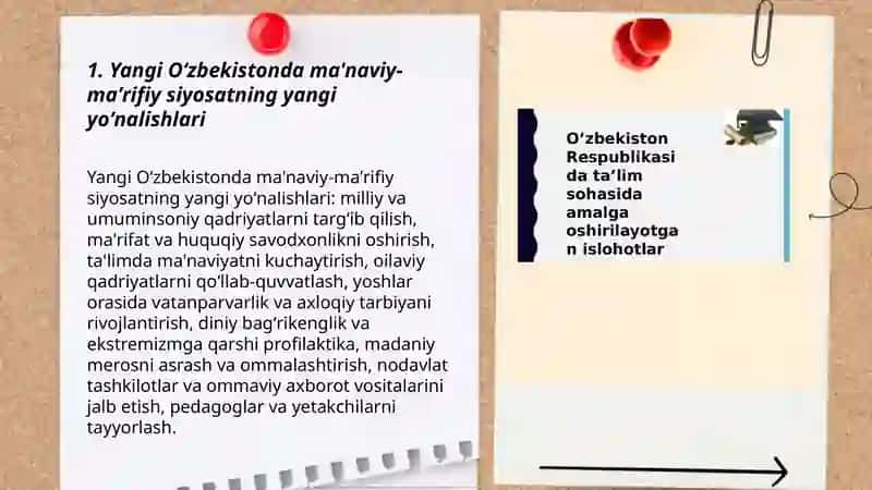 Yangi Oʻzbekistonda amalga oshirilayotgan manaviy oʻzgarishlar 3